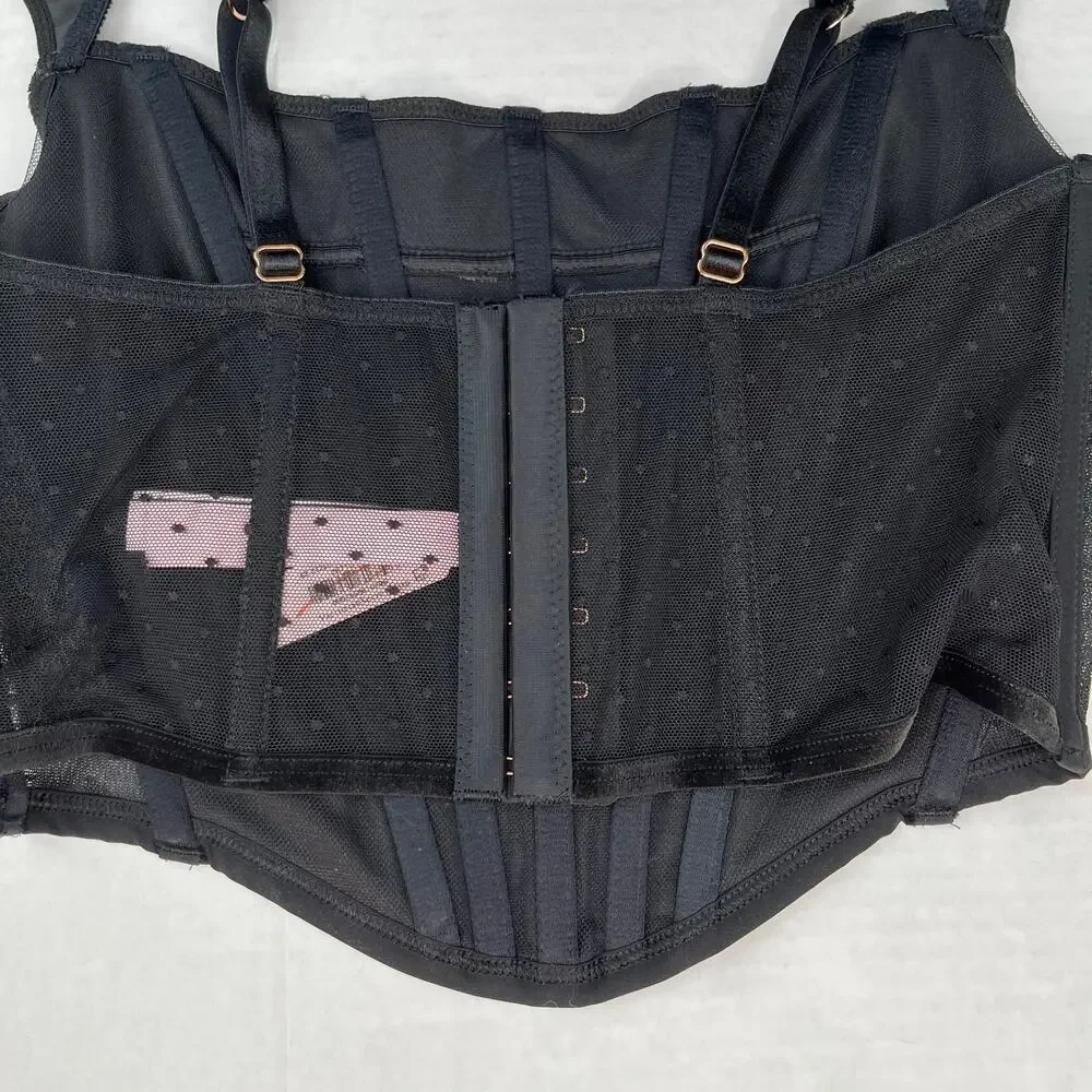 Victoria Secret Dream Angels Black Velvet Corset Top M Coquette Whimsygoth NWT